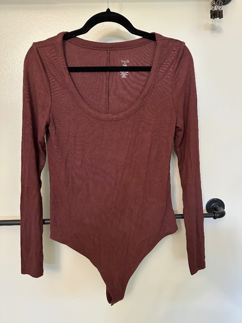 Nuuds long sleeve burgundy bodysuit